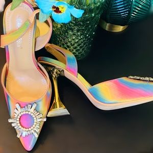 Multicolored Sculptured Heels